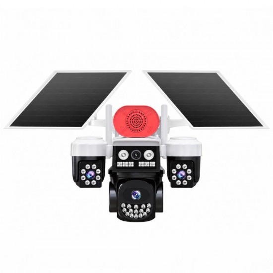 Joysee S3 9Mp AOR 4G 3.6mm+2x2.8mm 2 Solar Üç Kamera 19IR+18Led PTZ Kamera