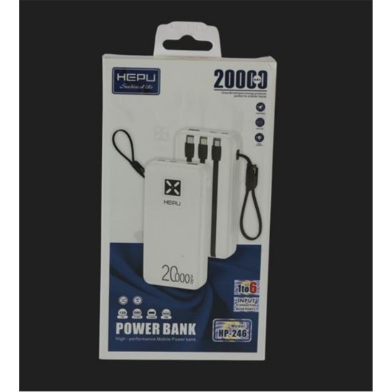 Hepu HP-246 20.000mAh Type-C,Lightining,Usb Powerbank led Gösterge