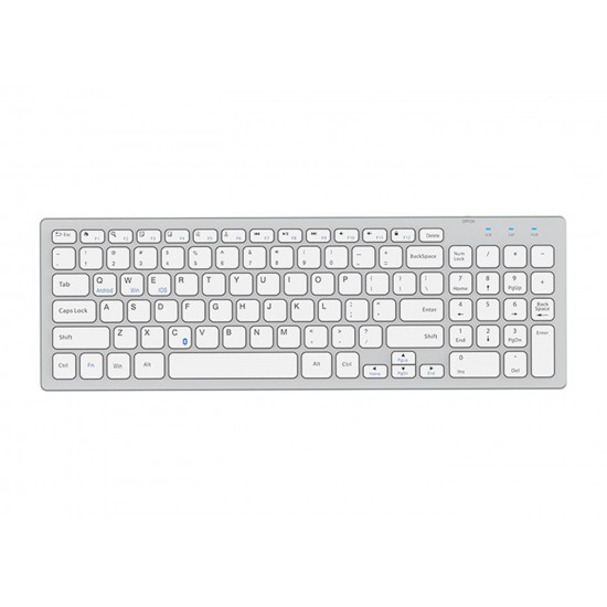 Everest KB-80W Beyaz-Gümüş 2.4Ghz Ultra İnce Q Mac-Win-Android-Ios Uyumlu Kablosuz Klavye