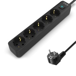 INCA IPW-44SY3 4lü 3mt Siyah Yeşil Akım Korumalı Priz