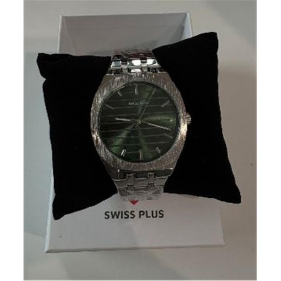 Swiss Plus Man Watch Basic Seri Model-5 ST2302AGP Green-Silver(Kol Saati)