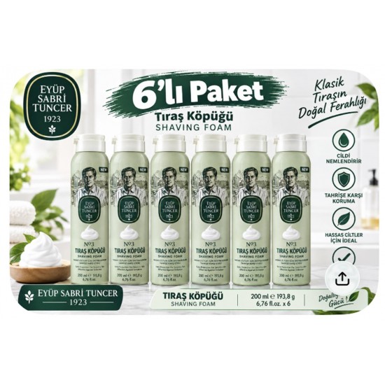 Eyüp Sabri Tuncer Tıraş Köpüğü No:3 - 200 ml 6lı Paket