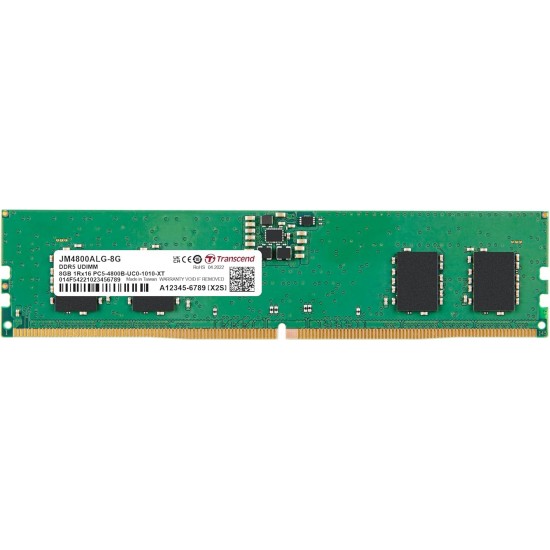 Transcend 8GB(1x8GB) 4800Mhz UDIMM DDR5 CL40 Pc Ram (JM4800ALG-8G)
