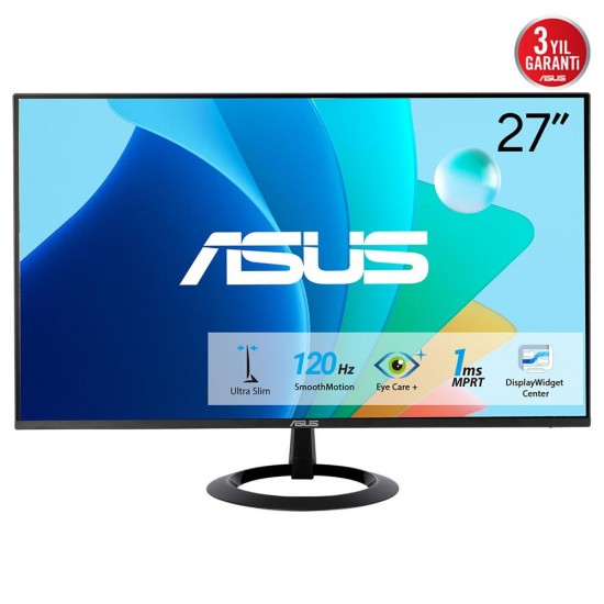 Asus 27 VZ279HG IPS 1920x1080 1MS 120hz HDMI VGA 3yil Cercevesiz Düsük Mavi Isik Ultra Slim Monitör