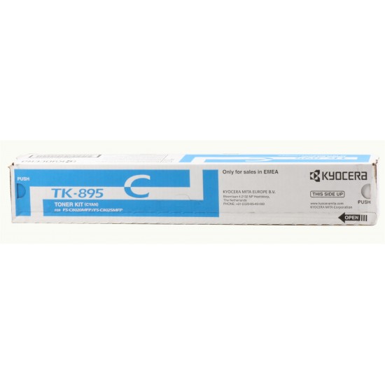 Kyocera TK-895C Cyan Mavi Orjinal Fotokopi Toneri FS-C8020-8025-8520-8525 6.000 Sayfa