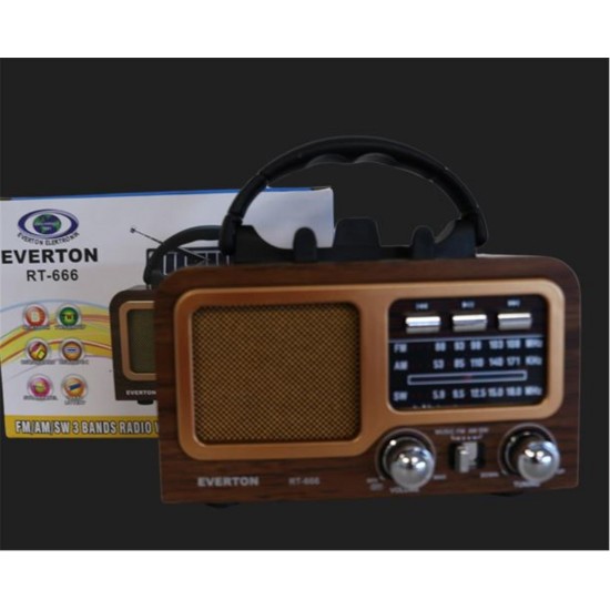 Everton Rt-602 Fm-Usb-Tf-Aux Şarjlı Nostaljik Radyo