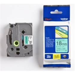Brother TZE-741 18 mm Yeşil Üzeri Siyah Laminasyonlu Etiket