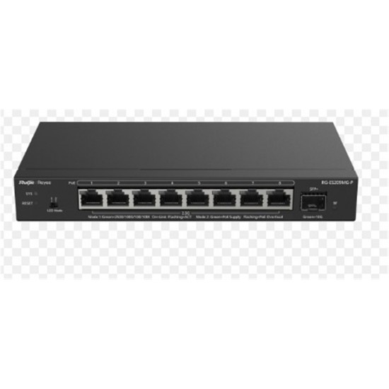 Ruijie-Reyee RG-EG209MG-P 9Port 10-100-1000Mbps Yönetilebilir Switch 1 x10G SFP 8 Port Poe+130W