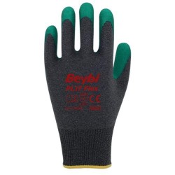 BEYBİ PL-17 Flex 10 Beden Gri-Yeşil Polyesyter Likralı İpten Örülmüş Lateks Kaplı 12li Paket (3131X)