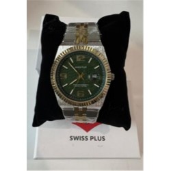 Swiss Plus Man Watch Premium Seri Model-3 ST3450AGS Green-Gold(Kol Saati)