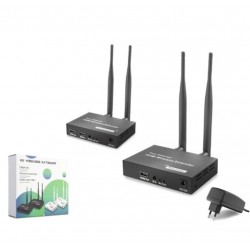 HADRON HDX1444 Kablosuz HDMI Görüntü Aktarım Seti Loop-Out IR 1080p 200 m Siyah