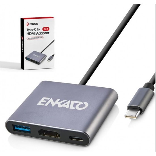 ENKADO EKD-TP43 TYPCE-C TO 3 İN1 HDMI +PD +USB 3,0 ADAPTÖR