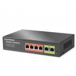 HADRON HDX1440 AI PoE Switch 4 Port 2 Uplink 45W Siyah