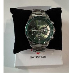 Swiss Plus Man Watch Basic Seri Model-2 ST3516AGS Green-Silver(Kol Saati)