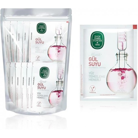 Mistik Gül Suyu Yüz Temizleme Mendili 30lu Doypack Poşet 9,3-12,5 Büyük Boy