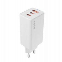 S-link SL-ECG65 2-USB-C + USB-A GAN PD 65W - QC 18W Type GAN PD-PPS Beyaz EV-NOTEBOOK Şarj Adaptör