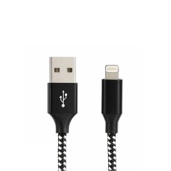 Vcom CU251 Lightning to USB 3m 12W (5V-2.4A) Örgülü Şarj Kablosu