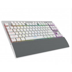 Rampage BERU Beyaz 2.4G + BT Wireless RED SWITCH Mekanik Gaming Oyuncu Klavye Slim  RGB