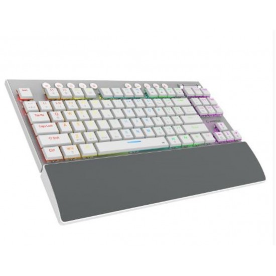 Rampage BERU Beyaz 2.4G + BT Wireless RED SWITCH Mekanik Gaming Oyuncu Klavye Slim  RGB