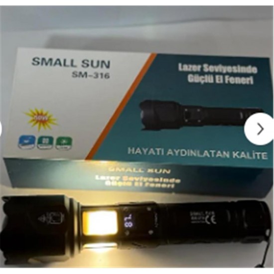 Small Sun SM-316 Metal Fener 50w Şarjlı Led Gösterge 5000Mah (25560 3 7v Lı-on Pil)