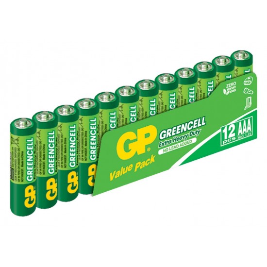 GP Greencel R03 AAA Boy İnce Çinko Kalem Pil 12li Paket GP24G-VS12