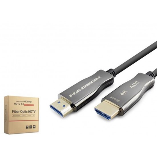 Hadron Hdx2059 50M  Fiber Hdmi Kablo 4K 60Hz  Siyah