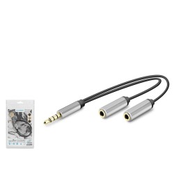 HADRON HDX1087 3.5 mm Kulaklık Mikrofon Ayırıcı Kablo 23 cm Siyah