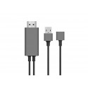 Hytech HY-XO51 Siyah-Gri USB-F to HDMI 1m Mobil Telefon Uyumlu Kablo