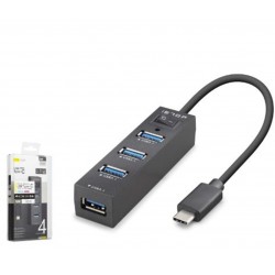 iETOP TU329 Type-C 3.1 Gen1 Anahtarlı Hub 4 Port 5 Gbps Siyah