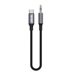 S-link Armor MC-01 1.2m Type-C to M AUX Örgülü Metal Başlıklı Siyah Ses Kablosu