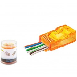 NODAR ND2405 CAT6 EZ RJ45 Konnektör 100 Adet Plastik Kutu -Turuncu