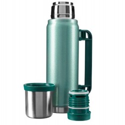 S-link SL-TM13 Yeşil Kumlama Boya 750ML Iç 304  Plastik Kulp Ve Portatif Paslanmaz Çelik Termos Kupa