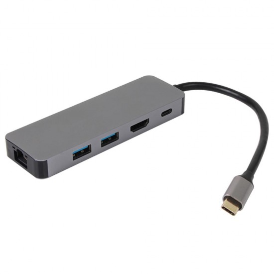 Vcom CU4592 Type-C To HDMI (4K@30Hz)+2-USB A 3.0 (5Gb)+Gigabit LAN+PD 3.0 100W Çoklayıcı