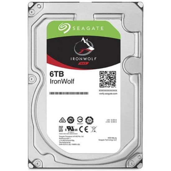 Seagate 6TB Ironwolf 256MB 5400rpm 3.5 SATA 3.0 NAS ST6000VN001 Harddisk