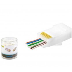 NODAR ND2406 CAT6 EZ RJ45 Konnektör 100 Adet Plastik Kutu - Beyaz