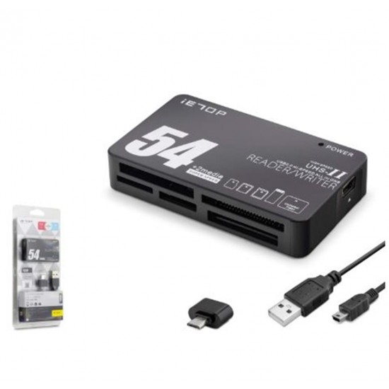 iETOP TC209 USB Type-C All in One Kart Okuyucu SD MicroSD MMC MS 480 Mbps Siyah