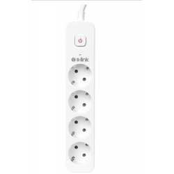 S-link SPG401S 1.5m 1.5mm 100 yüzde  Bakır 750 Joule 4 lü Anahtarlı Akım Korumalı Priz