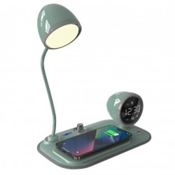 S-link SL-CW21 Yeşil Telefon Uyumlu Fast Şarj 15W Ayarlanabilir Led Işıklı  Masa Lambası