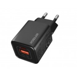 Hytech HY-XEG35 Type USB-C 35W PD + 18W USB QC 3.0 GAN PD-PPS Siyah Hızlı Ev Şarj Adaptörü
