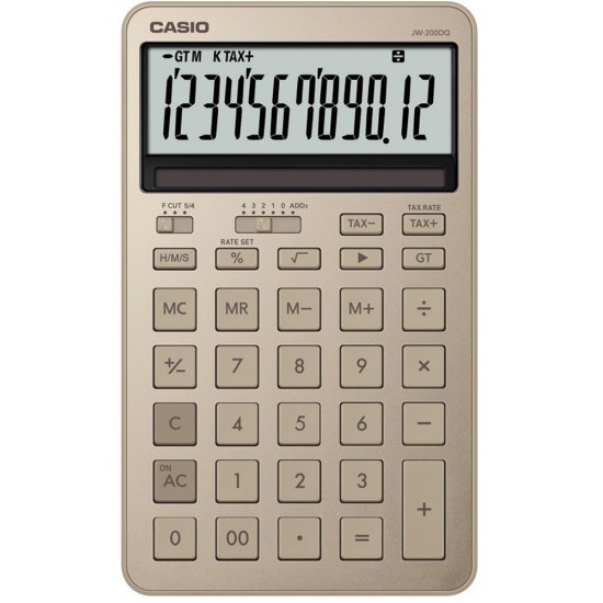 Casio JW-200DQ-GD12 Hane Parlak Altın Masa Üstü Hesap Makinesi