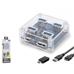iETOP U331 USB Type-C 3.1 Gen1 Hub 4 Port 5 Gbps Şeffaf