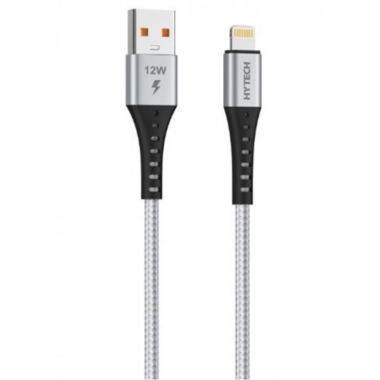 Hytech HY-X331 1m 2.4A Lightning Silver Gri Data + Şarj Kablosu