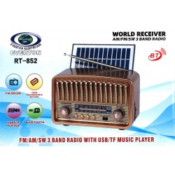 Everton Rt-852  Bluetooth Fm-Usb-Tf-Aux Şarjlı Nostaljik Radyo Güneş Panelli