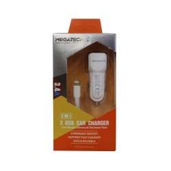 Megatech T05-M40 Beyaz 3.4A PD-USB Araç Çakmaklık Iphone Şarj Aleti Hızlı Şarj