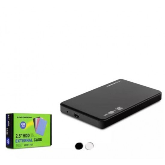 HADRON HDX1757 HDD KUTU USB2.0 PLASTİK SATA 2.5 SİYAH - BEYAZ