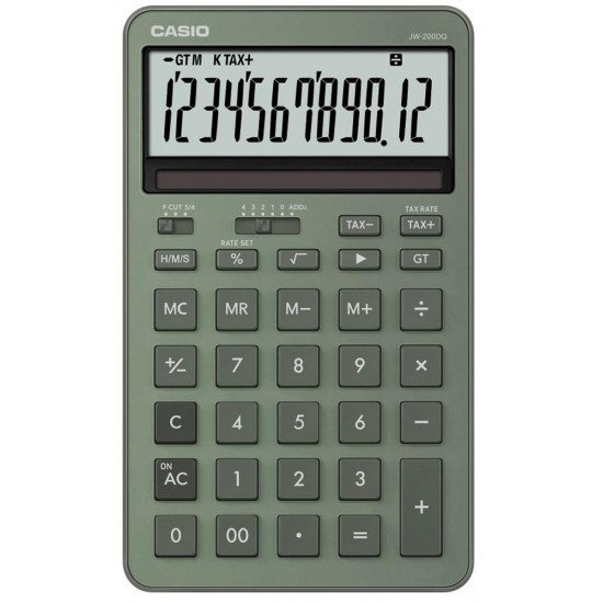 Casio JW-200DQ-GN 12 Hane Puslu Yeşil Masa Üstü Hesap Makinesi