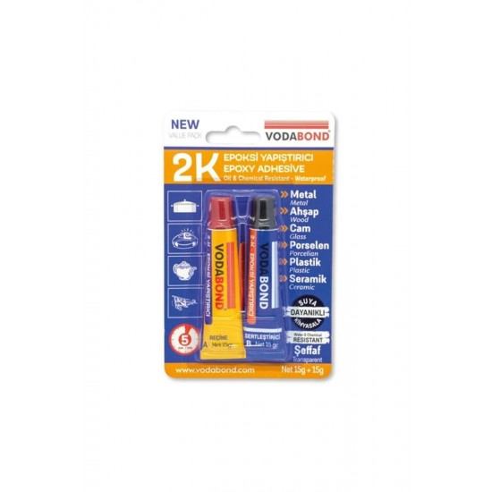 Vodaband 2K Rapid Epoxy Yapıştırıcı (15+15gr)( Reçine+Sertleştirici) 3430