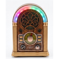 Everton RT-752 Şarjlı, Led Işıklı  Nostaljik Radyo( Bluetooth-USB-SD-FM)