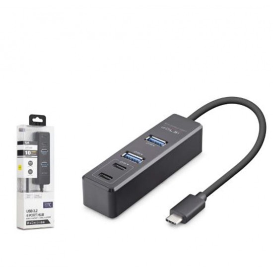 iETOP TU1009 Type-C 3.2 Gen2 Hub 4 Port 10 Gbps Siyah