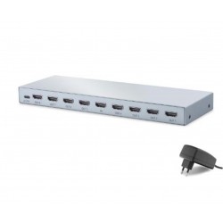 HADRON HDX1430 HDMI Splitter EDID 4K 60 Hz 1 Giriş 8 Çıkış Gri